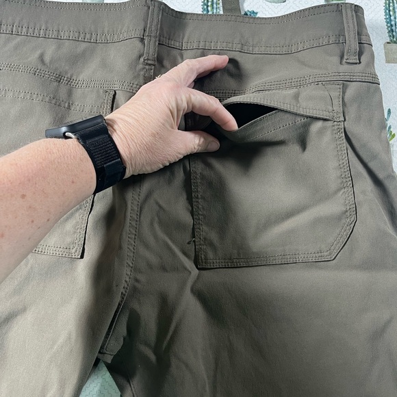 PrAna Breathe Straight Fit Brown Men’s Pants 36X34 Vented Cargo Stretchy - Picture 15 of 16